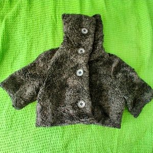 ZARA Gray Plush Bolero Funnel Shrug